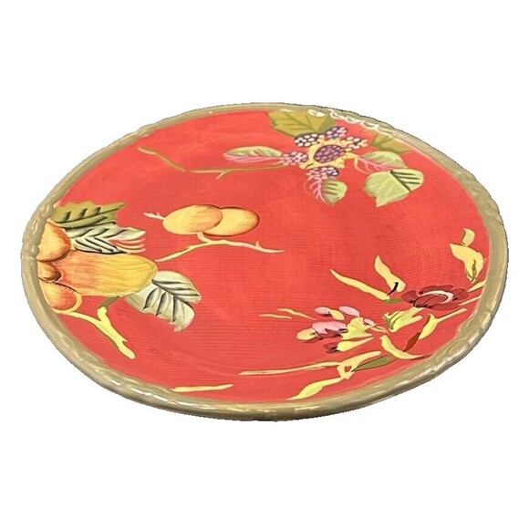 Tracy The Octavia Hill Collection Oval Platter Red Green Glazed Fruit Pattern - Picture 6 of 6